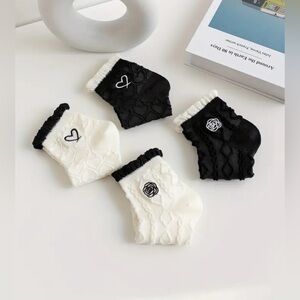 Soft white and black socks inspired chanel